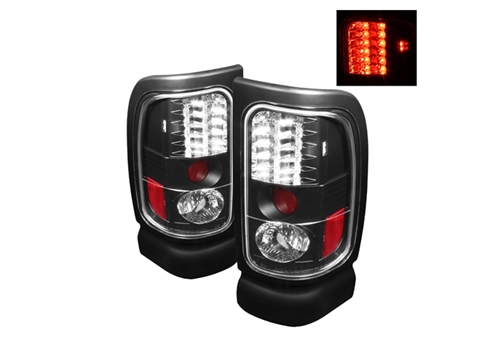 Spyder Black LED Tail Light Set 94-02 Dodge Ram